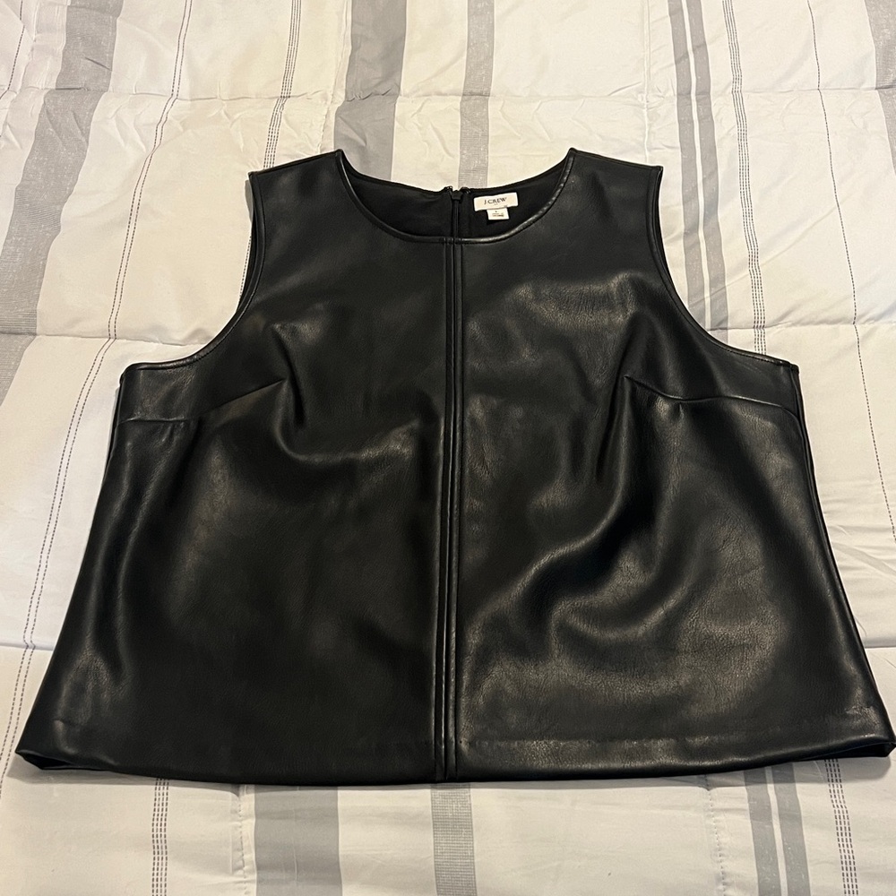 J. Crew Black Faux Leather Top